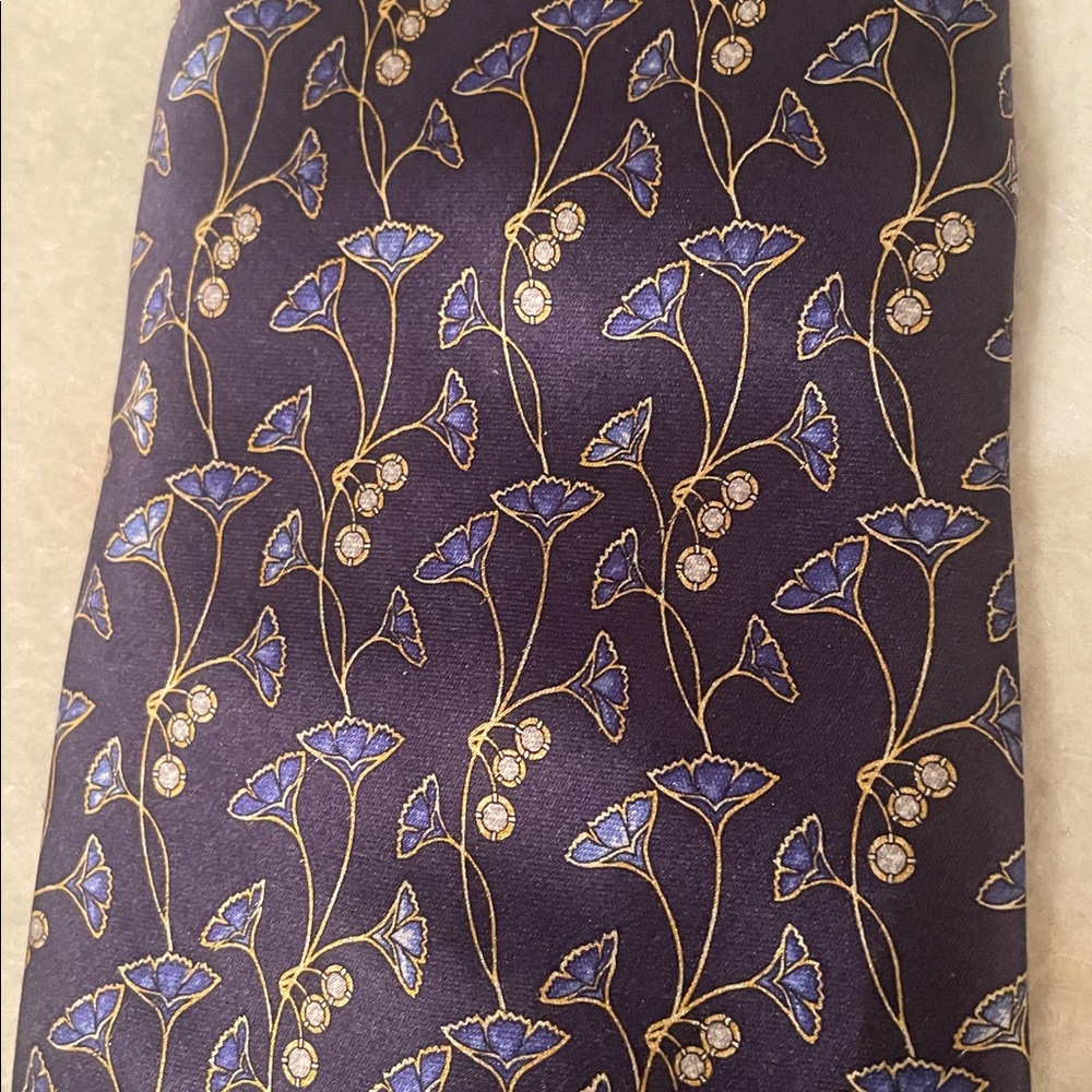 Faberge Navy and Blue Floral Tie